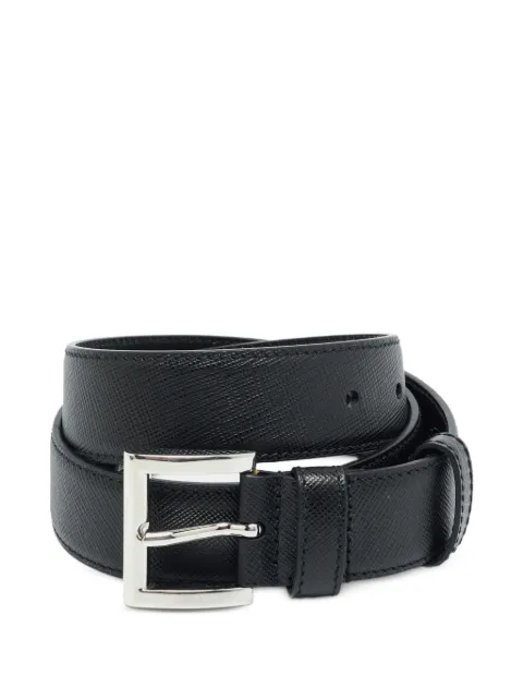 Prada Pre-Owned Saffiano-leather buckle belt Black 1261054