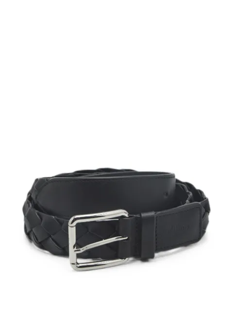 Mulberry Pre-Owned M buckle woven belt Black 1344347