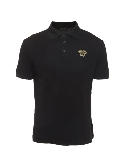 Versace Pre-Owned Medusa embroidered pique polo shirt Black 1338060
