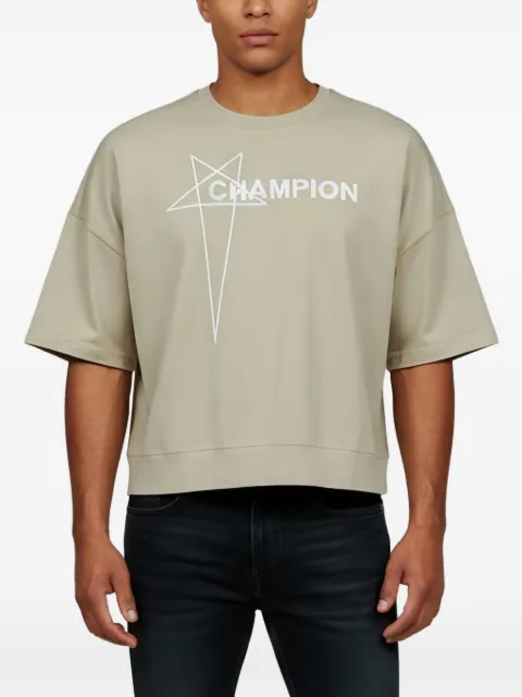 Rick Owens x Champion Tommy logo-print T-shirt Neutrals 1346737