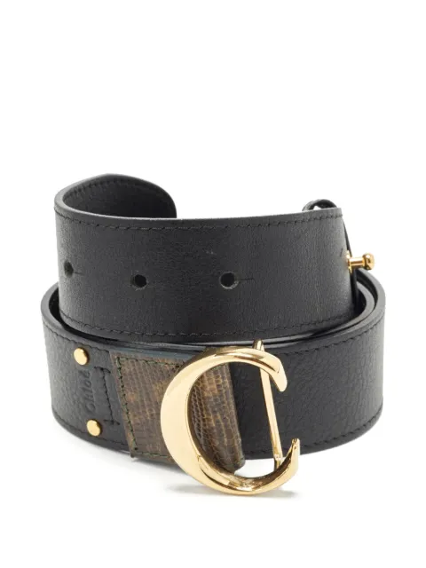 Chloé Pre-Owned C buckle leather belt Black 1356687