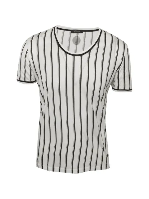 Versace Pre-Owned striped crew-neck T-shirt White 1340746