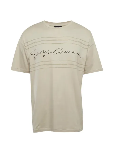 Giorgio Armani Pre-Owned logo-print T-shirt Grey 1279948
