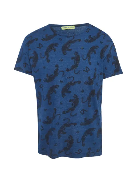 Versace Pre-Owned tiger-print T-shirt Blue 1289606