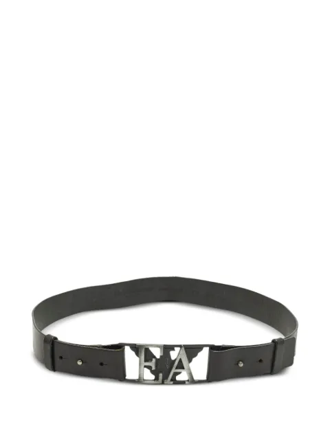 Emporio Armani Pre-Owned EA logo leather belt Black 1272411