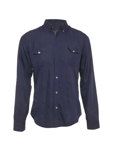 Gucci Pre-Owned button-down flap-pocket shirt Blue 1275830