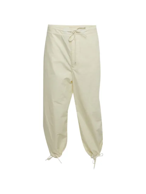 Moncler logo-patch trousers Neutrals 1329436