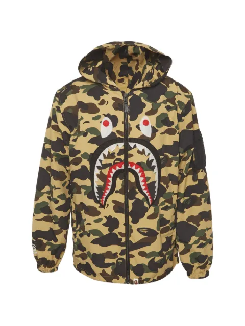 A BATHING APE® Shark camo-print zip-up hoodie Neutrals 1337614