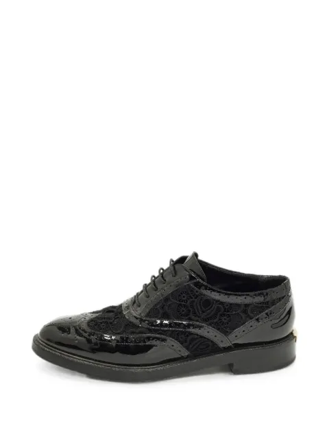 Burberry Pre-Owned lace-panel brogues Black 1261529