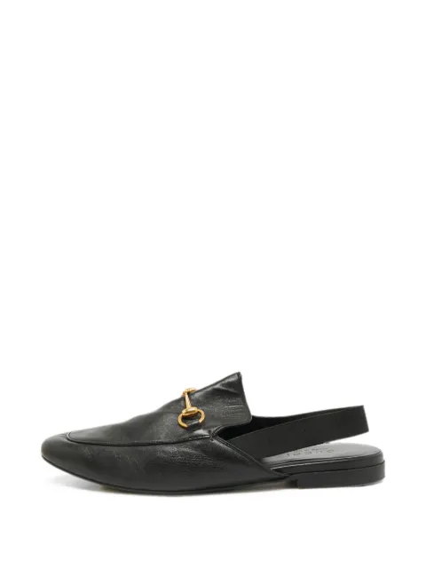 Gucci Pre-Owned Horsebit slingback leather mules Black 1296074
