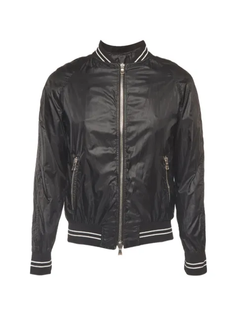 Balmain Pre-Owned logo-appliqué bomber jacket Black 1337930