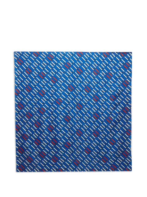 Carolina Herrera Vintage monogram-print silk scarf Blue 1359421