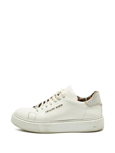 Philipp Plein crystal-embellished lace-up sneakers White 1288648