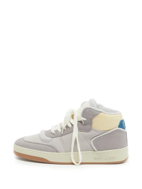 Saint Laurent Pre-Owned SL/80 panelled high-top sneakers Grey 1326608