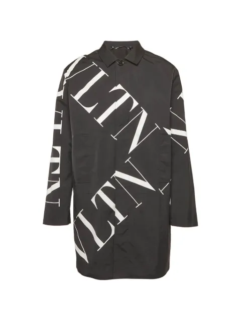 Valentino Garavani Pre-Owned VLTN logo-print coat Black 1304077