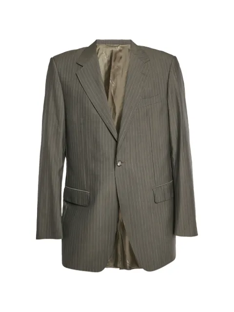 Balmain Pre-Owned stripe-pattern single-breasted blazer Grey 1325291