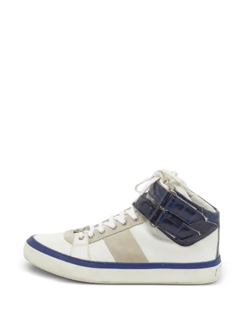 Jimmy Choo Pre-Owned Belgravia croc-embossed sneakers White 1349806