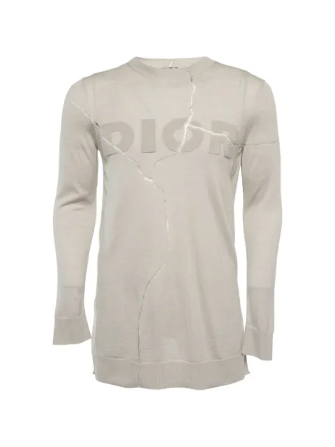 Christian Dior Pre-Owned logo asymmetric sweater Grey 1333147