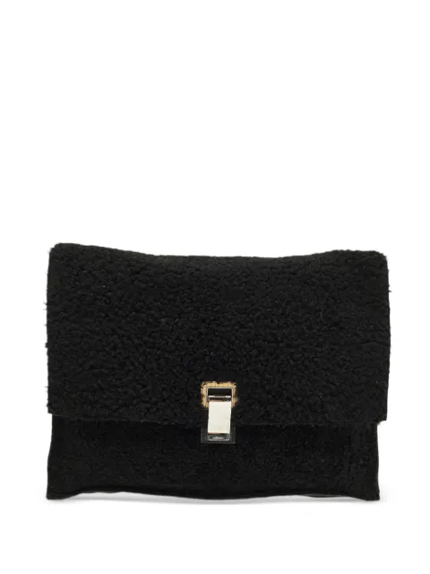 Proenza Schouler Lunch faux-shearling clutch bag Black 1299942