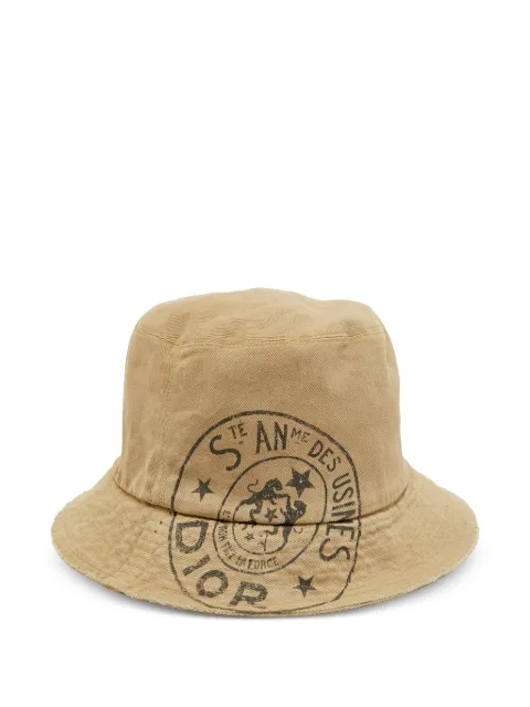 Christian Dior Pre-Owned Union printed bucket hat Neutrals 1349502