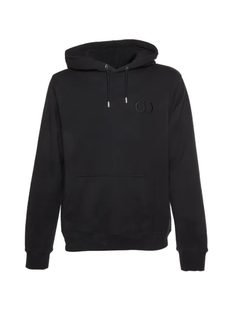 Christian Dior Pre-Owned logo-embroidered hoodie Black 1335624