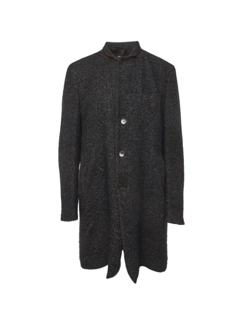 BOSS NYE1 herringbone tweed coat Blue 1362523