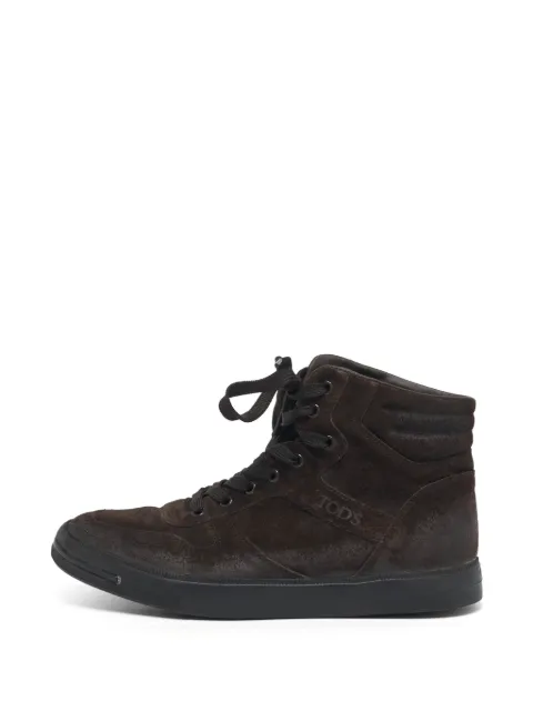 Tod's Vintage suede high-top sneakers Brown 1280695