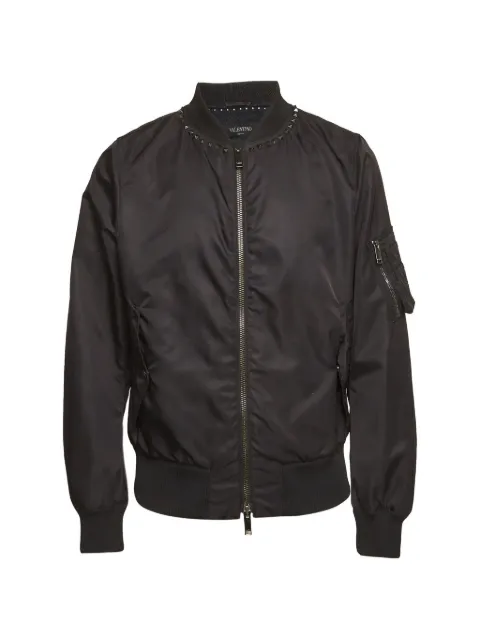 Valentino Garavani Pre-Owned stud-embellished bomber jacket Black 1304503
