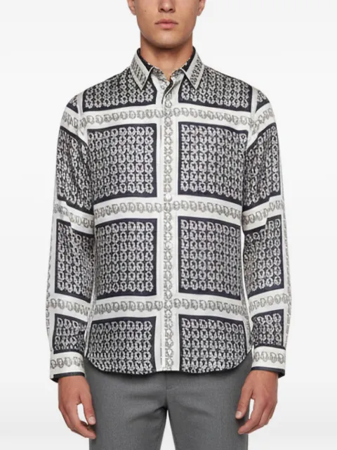 Christian Dior Pre-Owned monogram-print silk shirt White 1362631