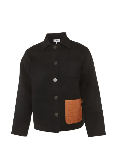 Loewe Pre-Owned leather-patch pocket jacket Black 1281371