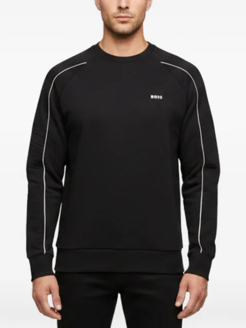 BOSS GREEN HUGO BOSS piped-trim crew-neck sweatshirt Black 1346474