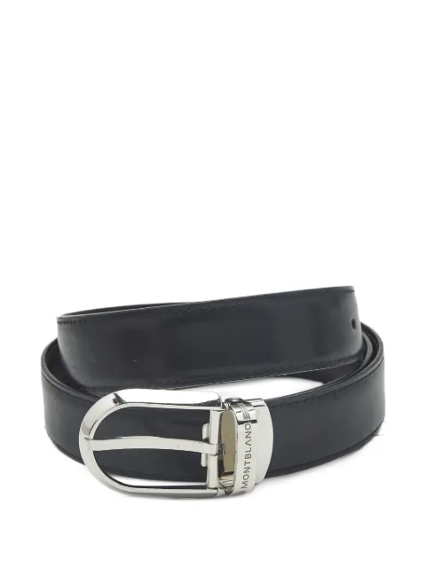 Montblanc reversible buckle leather belt Black 1344434
