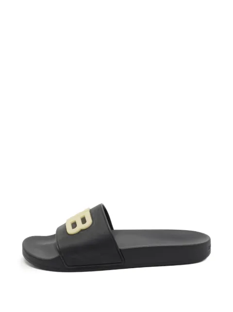 Balenciaga Pre-Owned BB pool slides Black 1291738
