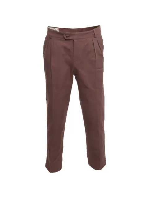 Hermès Pre-Owned pleated drill trousers Brown 1324281