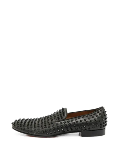 Christian Louboutin Pre-Owned Dandelion Spikes leather loafers Black 1296081