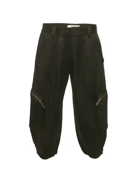 Fendi Pre-Owned satin zip-detail cargo trousers Black 1268846
