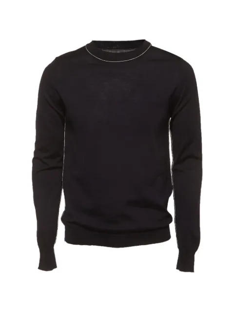 Maison Martin Margiela Pre-Owned contrast-trim knit sweater Black 1324950