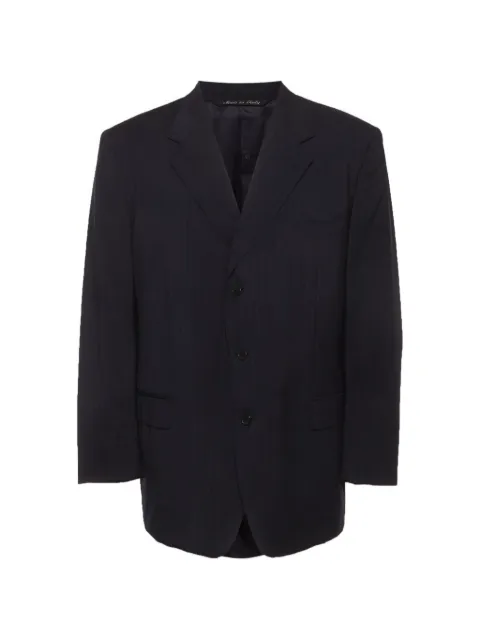Lanvin Pre-Owned pinstripe single-breasted blazer Blue 1324886
