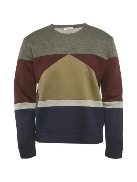 Valentino Garavani Pre-Owned paneled crew-neck sweatshirt Grey 1261562