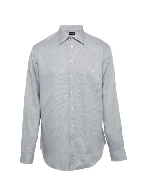 Armani Vintage long-sleeve button-down cotton shirt Blue 1297756