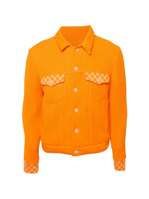 Louis Vuitton Pre-Owned rib knit trucker jacket Orange 1337963