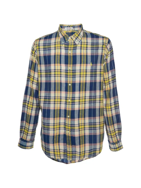 Polo Ralph Lauren Vintage plaid-pattern button-down cotton shirt Blue 1331006