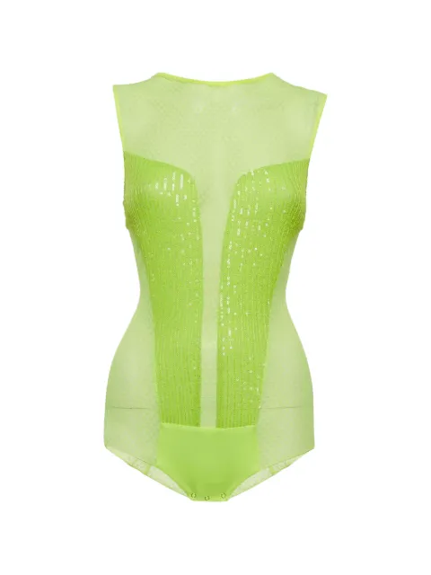 Elisabetta Franchi sequins-embellishment sleeveless bodysuit Green 1313251