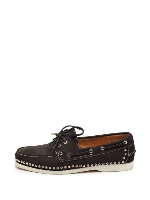Christian Louboutin Pre-Owned Steckel spiked leather boat shoes Black 1363252