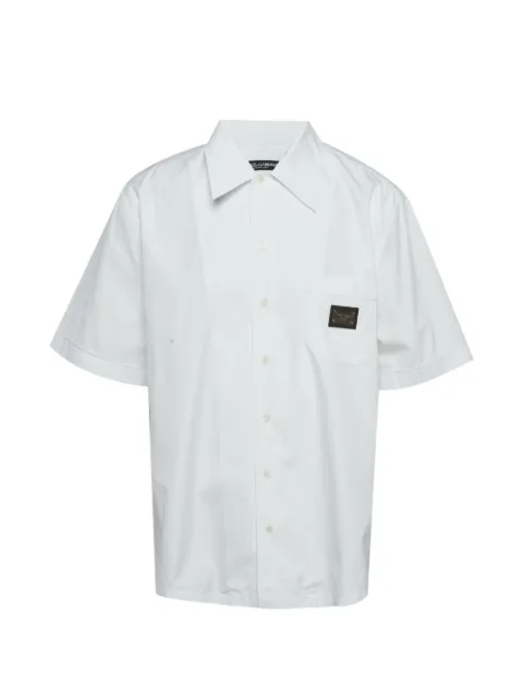 Dolce & Gabbana Pre-Owned logo-patch short-sleeve shirt White 1296129