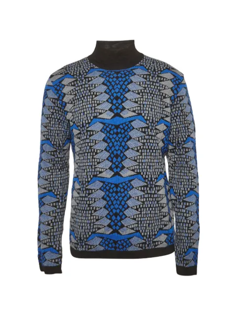 Versace Pre-Owned long-sleeve turtleneck wool sweater Blue 1304581