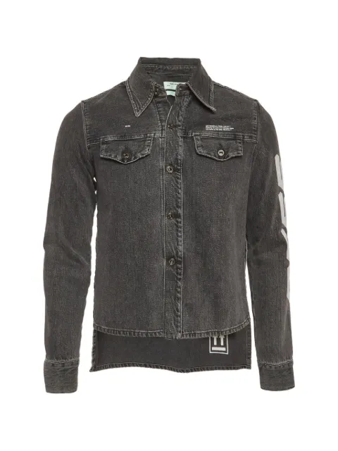 Off-White Pre-Owned graphic-print denim jacket Grey 1309691