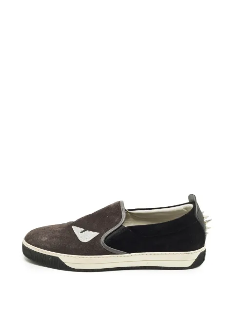 Fendi Pre-Owned Monster Eyes slip-on sneakers Brown 1280372