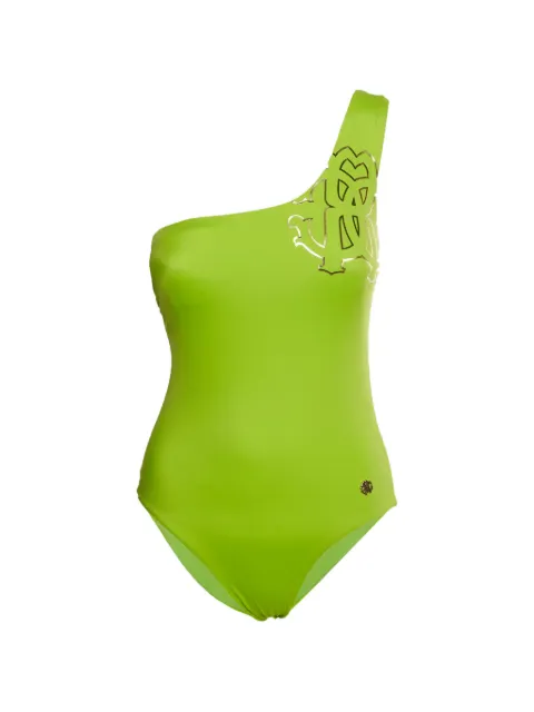 Roberto Cavalli Vintage Monogram one-shoulder swimsuit Green 1330471