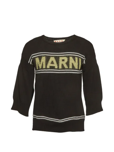 Marni Pre-Owned logo-knit sweater Black 1295059